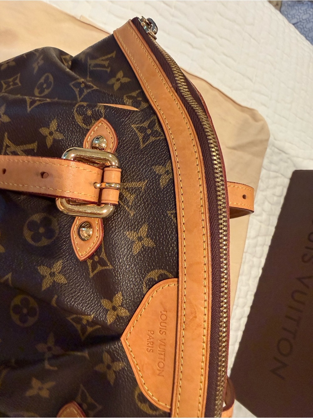 *ON SALE* Louis Vuitton TIVOLI GM Monogram Canvas Leather Brown Tan Shoulder Bag - Picture 16 of 16